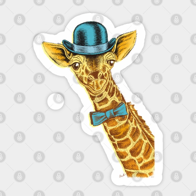 I'm too SASSY for my hat! Vintage Painted Giraffe Sticker by TheCore